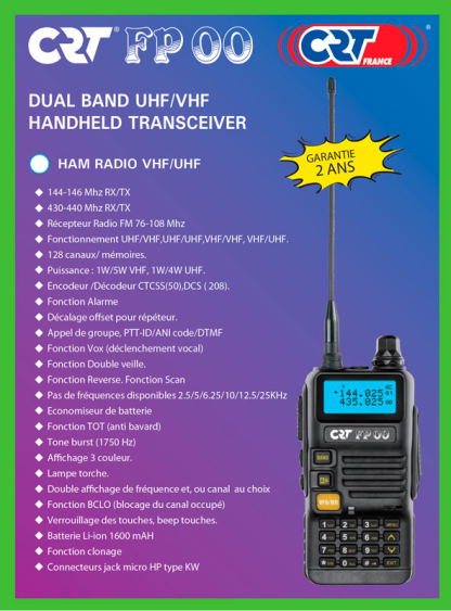 CRT FP00 BI BANDE VHF UHF