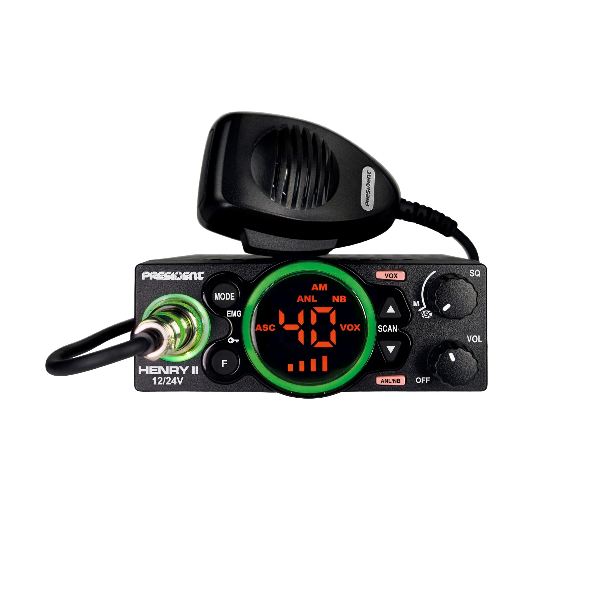 henry-ii-green-1699 Le HENRY II est un poste CB mobile 27 MHz